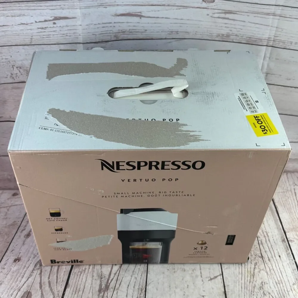 Breville Nespresso Vertuo Pop Coffee Maker 1500W Cream Espresso Iced Coffee